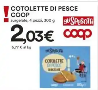 Ipercoop Cotolette di pesce coop offerta