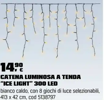 Catena luminosa a tenda “ice light” 300 led