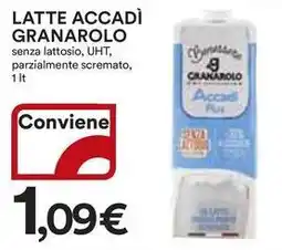 Ipercoop Latte accadì granarolo senza lattosio, uht, parzialmente scremato offerta