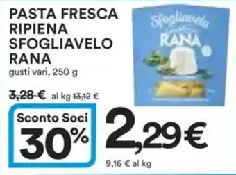 Ipercoop Pasta fresca ripiena sfogliavelo rana offerta