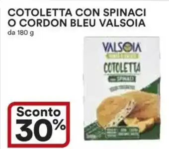 Ipercoop Cotoletta con spinaci o cordon bleu valsoia offerta