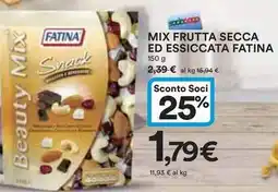 Ipercoop Mix frutta secca ed essiccata FATINA offerta