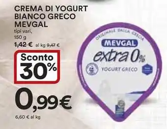 Ipercoop Crema di yogurt bianco greco MEVGAL offerta