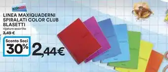 Ipercoop Linea maxiquaderni spiralati color club blasetti offerta