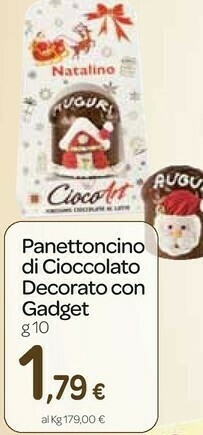 Panettoncino di cioccolato decorato con gadget