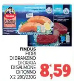 Eté Findus fiori di branzino diorata di salmone di tonno offerta