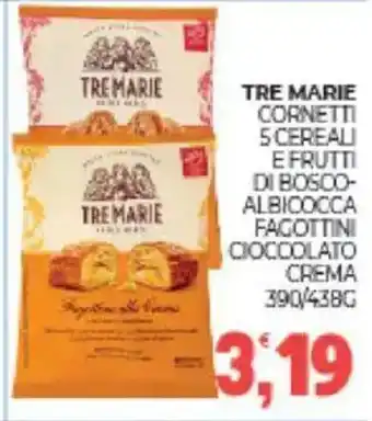 Eté Tre marie cornetti 5 cereali e frutti di bosco- albicocca fagottini cioccolato crema offerta