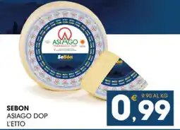 SeBón Supermercati Sebon asiago dop offerta