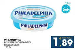 SeBón Supermercati Philadelphia benessere formaggio fresco light offerta