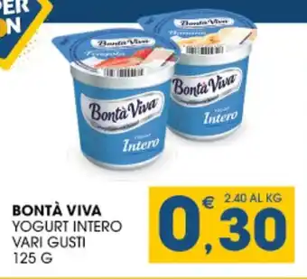 SeBón Supermercati Bontà viva yogurt intero vari gusti offerta