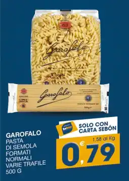 SeBón Supermercati Garofalo pasta di semola formati normali varie trafile offerta