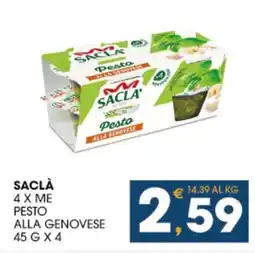 SeBón Supermercati Saclà 4 x me pesto alla genovese offerta