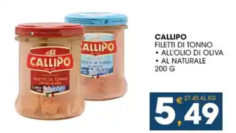 SeBón Supermercati Callipo filetti di tonno offerta