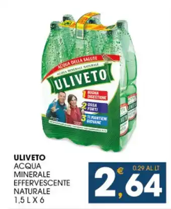 SeBón Supermercati Uliveto acqua minerale effervescente naturale offerta