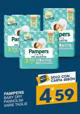 SeBón Supermercati Pampers baby dry pannolini varie taglie offerta