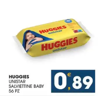 SeBón Supermercati Huggies unistar salviettine baby 56 pz offerta