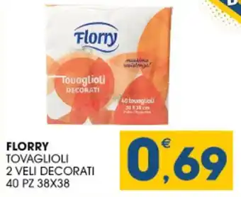 SeBón Supermercati Florry tovaglioli 2 veli decorati offerta