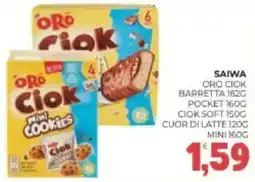 Eté Saiwa oro ciok barretta pocket ciok soft cuor di latte  mini 160g offerta