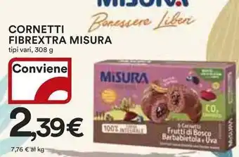 Ipercoop Cornetti fibrextra MISURA offerta