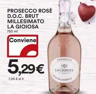 Ipercoop Prosecco rosè d.o.c. brut millesimato LA GIOIOSA offerta