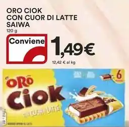 Ipercoop Oro ciok con cuor di latte SAIWA offerta