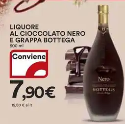 Ipercoop Liquore al cioccolato nero e grappa bottega offerta