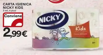 Ipercoop Carta igienica NICKY KIDS offerta