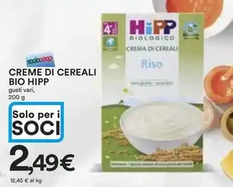 Ipercoop Creme di cereali BIO HIPP offerta