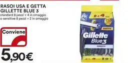 Ipercoop Rasoi usa e getta GILLETTE BLUE 3 offerta