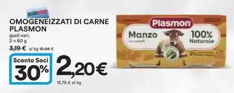 Ipercoop Omogeneizzati di carne PLASMON offerta