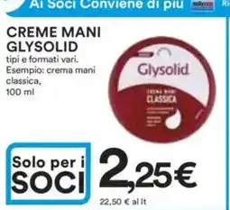 Ipercoop Creme mani GLYSOLID offerta