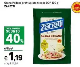 Iper La Grande Grana padano grattugiato fresco dop ZANETTI offerta