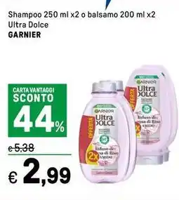 Iper La Grande Shampoo o balsamo  Ultra Dolce GARNIER offerta