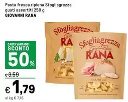 Iper La Grande Pasta fresca ripiena sfogliagrezza gusti assortiti GIOVANNI RANA offerta