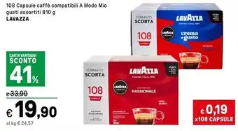 Iper La Grande 108 capsule caffè compatibili a modo mio gusti assortiti LAVAZZA offerta