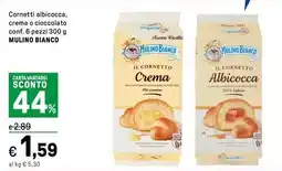 Iper La Grande Cornetti albicocca, crema o cioccolato MULINO BIANCO offerta