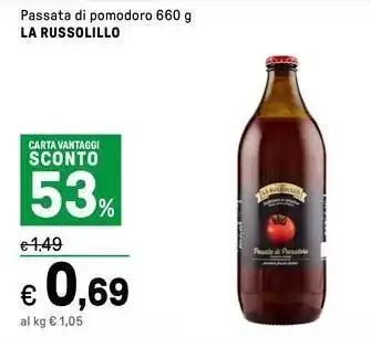 Iper La Grande Passata di pomodoro LA RUSSOLILLO offerta