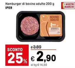 Iper La Grande Hamburger di bovino adulto IPER offerta