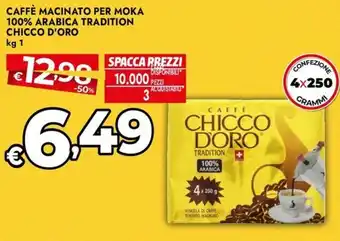 Bennet Caffè macinato per moka 100% arabica tradition CHICCO D'ORO offerta