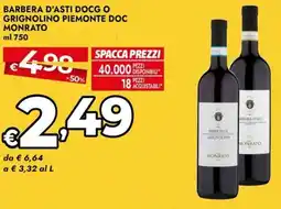 Bennet Barbera d'asti docg o grignolino piemonte doc MONRATO offerta