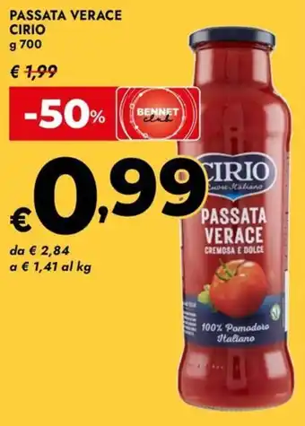 Bennet Passata verace CIRIO offerta