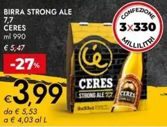 Bennet Birra strong ale 7,7 CERES offerta