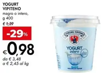 Bennet Yogurt VIPITENO magro o intero offerta