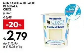 Bennet Mozzarella di latte di bufala CIRCE offerta