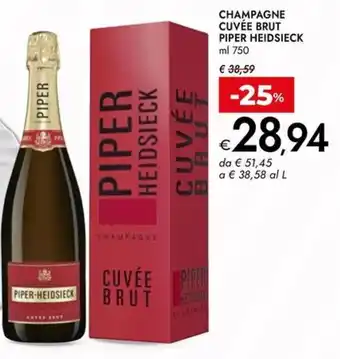 Bennet Champagne cuvée brut PIPER HEIDSIECK offerta