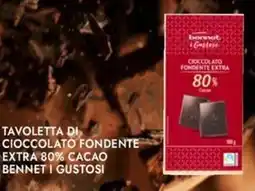 Bennet Tavoletta di cioccolato fondente extra 80% cacao BENNET I GUSTOSI offerta