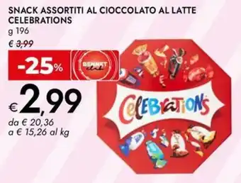 Bennet Snack assortiti al cioccolato al latte CELEBRATIONS offerta