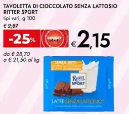 Bennet Tavoletta di cioccolato senza lattosio RITTER SPORT offerta