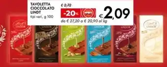 Bennet Tavoletta cioccolato LINDT offerta