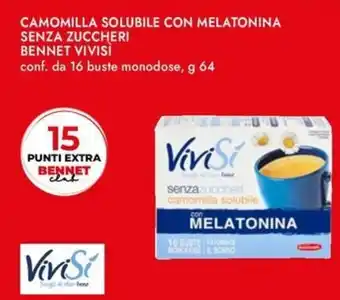 Bennet Camomilla solubile con melatonina senza zuccheri BENNET VIVISÌ offerta